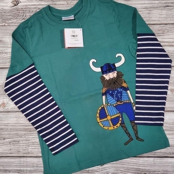 Hanna Andersson Viking Top Organic Cotton Long-Sleeve Top Size 8 (130 cm) - Picture 7 of 12